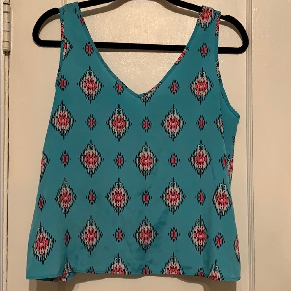 Blue v-neck tank